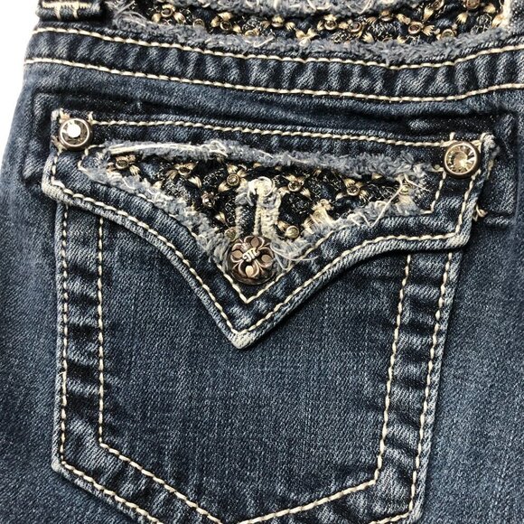 Miss Me Embellished Medium Wash Skinny Jeans Size 26 - Picture 5 of 9